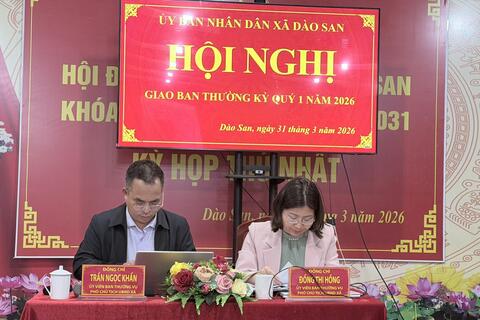 UBND xã Dào San tổ chức Hội nghị giao ban thường kỳ quý I năm 2026