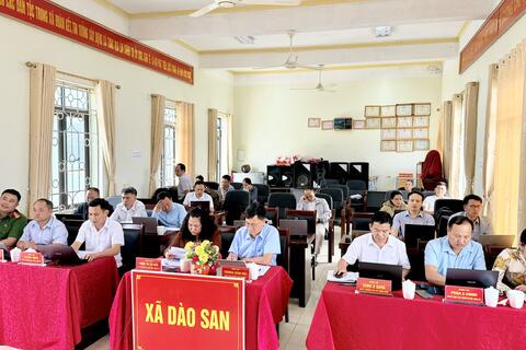 XÃ DÀO SAN DỰ HỘI NGHỊ TRỰC TUYẾN ĐÁNH GIÁ TÌNH HÌNH THỰC HIỆN NGHỊ QUYẾT SỐ 57-NQ/TW.
